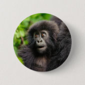 Niedliche Kleintiere | Young Mountain Gorilla Button (Vorderseite)