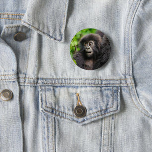 Niedliche Kleintiere Young Mountain Gorilla Button