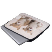 Niedliche Kleintiere | Zwei Baby Corgis sitzen Laptopschutzhülle (Vorne Knopf)