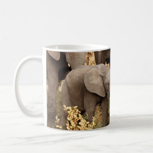 Niedliche Kleintiere | Zwei junge Elefanten Kaffeetasse (Links)