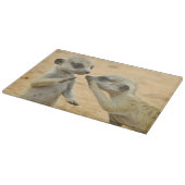 Niedliche Kleintiere | Zwei junge Meerkats Schneidebrett (Ecke)