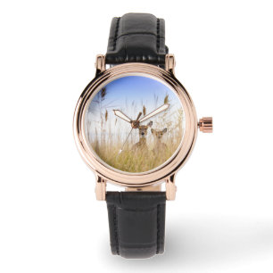 Niedliche Kleintiere Zwei junge Weiße Schwänzer Armbanduhr