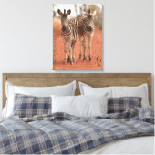 Niedliche Kleintiere | Zwei junge Zebras Leinwanddruck (Insitu (Schlafzimmer))