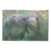Niedliche Kleintiere | Zwei Manatees Kissenbezug (Rückseite)