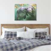 Niedliche Kleintiere | Zwei Manatees Leinwanddruck (Insitu (Schlafzimmer))