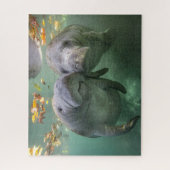 Niedliche Kleintiere | Zwei Manatees Puzzle (Vertikal)