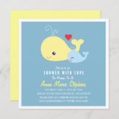 Niedliche Kleinwale Kinderdusche Einladung (Vorne/Hinten)