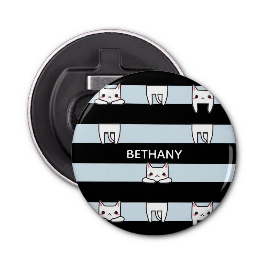 Niedliche Kletterkatzen auf gestreift Personalisie Flaschenöffner (Vorderseite)