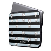 Niedliche Kletterkatzen auf gestreift Personalisie Laptopschutzhülle (Vorderseite Links)