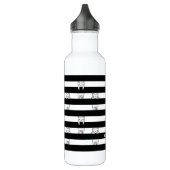 Niedliche Kletterkatzen auf schwarzen und weißen S Edelstahlflasche (Links)