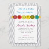 Niedliche Knopf-Baby-Duschen-Einladung Einladung (Vorne/Hinten)