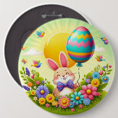 Niedliche, knuddelige und farbenfrohe Osterhase Button (Vorne & Hinten)