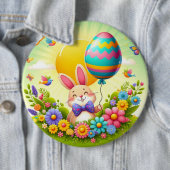 Niedliche, knuddelige und farbenfrohe Osterhase Button (Beispiel)