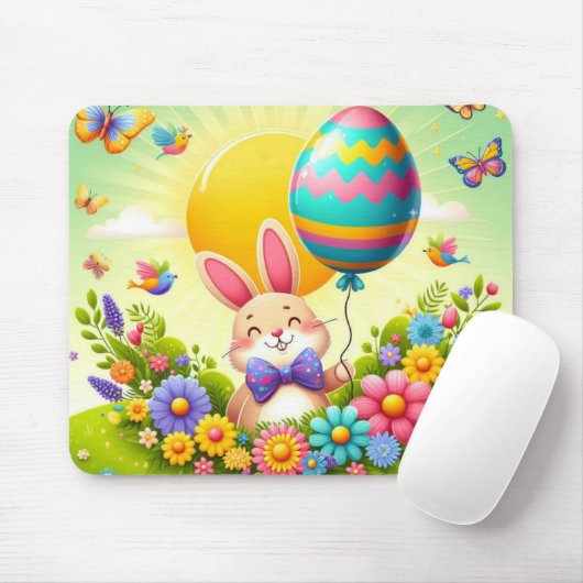 Niedliche, knuddelige und farbenfrohe Osterhase Mousepad (Mit Mouse)