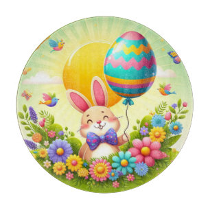 Niedliche, knuddelige und farbenfrohe Osterhase Schneidebrett