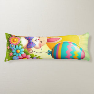 Niedliche, knuddelige und farbenfrohe Osterhase Seitenschläferkissen