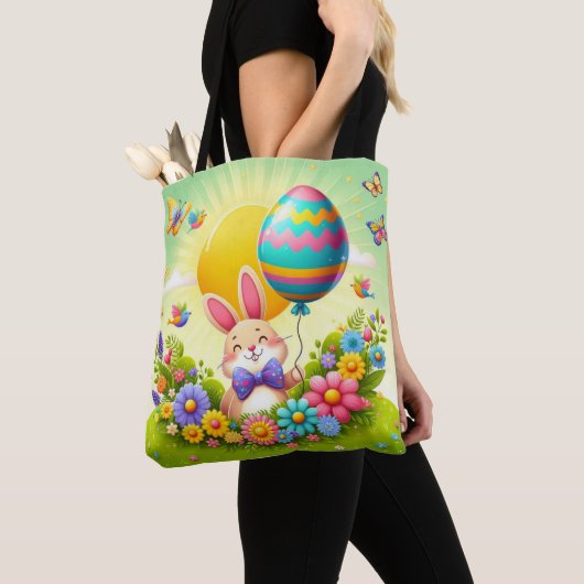 Niedliche, knuddelige und farbenfrohe Osterhase Tasche (Von Nahem)