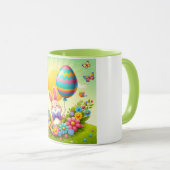 Niedliche, knuddelige und farbenfrohe Osterhase Tasse (VorderseiteRechts)