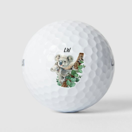 Niedliche Koala Australian Bear Animal Art Monogra Golfball (Vorderseite)