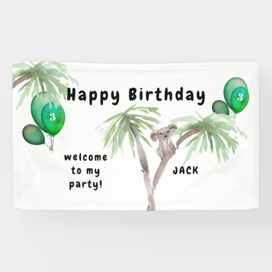 Niedliche Koala Australian Birthday Party Banner (Horizontal)