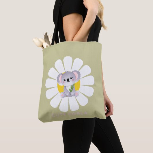 Niedliche koala Bären daisy Blume Zoo Liebe Tasche (Von Nahem)