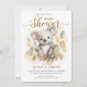 Niedliche Koala Bärendusche Einladung (Vorderseite)