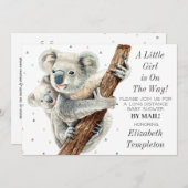 Niedliche Koala Bärendusche per Post Einladung (Vorne/Hinten)