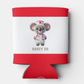 Niedliche Koala-Bärenkurse mit Red Stethoscope Dosenkühler (Rückseite)