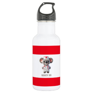 Niedliche Koala-Bärenkurse mit Red Stethoscope Edelstahlflasche