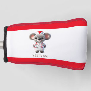 Niedliche Koala-Bärenkurse mit Red Stethoscope Golf Headcover