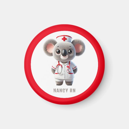 Niedliche Koala-Bärenkurse mit Red Stethoscope Magnet (Vorne)