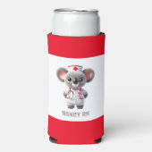 Niedliche Koala-Bärenkurse mit Red Stethoscope Selters Dosenkühler (Seltzer Vorderseite)