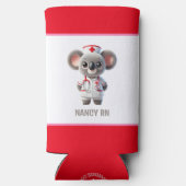 Niedliche Koala-Bärenkurse mit Red Stethoscope Selters Dosenkühler (Rückseite)