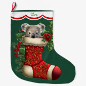 Niedliche Koala-Bärenpeeking Großer Weihnachtsstrumpf (Vorderseite)