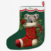 Niedliche Koala-Bärenpeeking Großer Weihnachtsstrumpf (Rückseite)