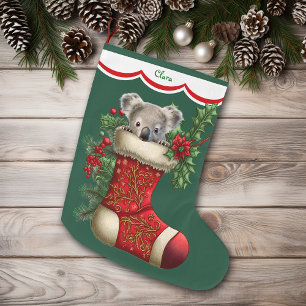 Niedliche Koala-Bärenpeeking Großer Weihnachtsstrumpf