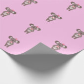 Niedliche Koala Bärenprinzessin Mädchen rosa Gebur Geschenkpapier (Ecke)