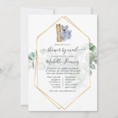 Niedliche Koala Bear Eucalyptus Baby Dusche per Ma Einladung (Vorderseite)