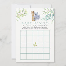 Niedliche Koala Bear Eucalyptus Blätter Baby Bingo