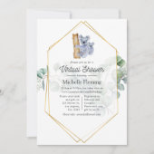 Niedliche Koala Bear Eucalyptus Virtual Baby Dusch Einladung (Vorderseite)