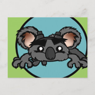 NIEDLICHE KOALA BEAR HORIZONTAL POSTCARD POSTKARTE