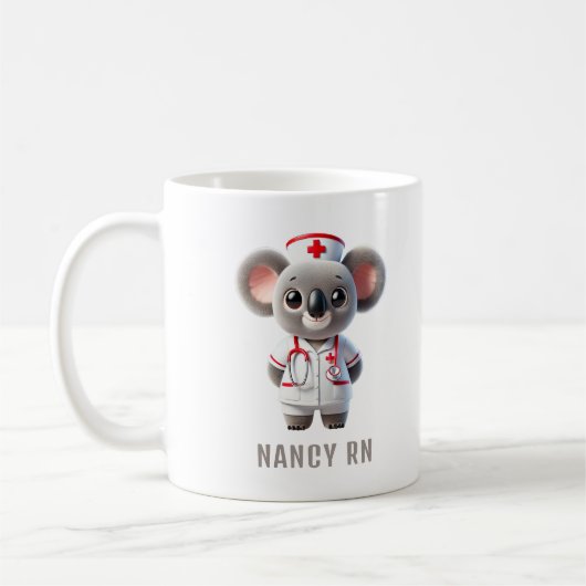 Niedliche Koala Bear Nurse Personalisiert Kaffeetasse (Links)