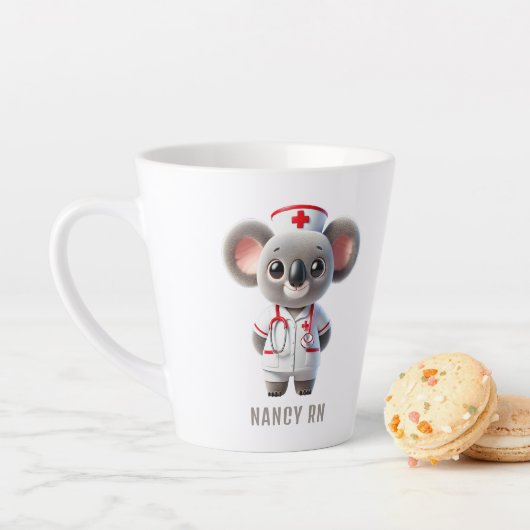 Niedliche Koala Bear Nurse Personalisiert Milchtasse (Beispiel)