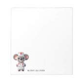 Niedliche Koala Bear Nurse Personalisiert Notizblock (Vorderseite)