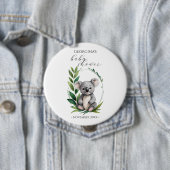 Niedliche Koala Bear Watercolor Green Baby Dusche Button (Beispiel)