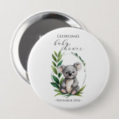 Niedliche Koala Bear Watercolor Green Baby Dusche Button (Vorne & Hinten)