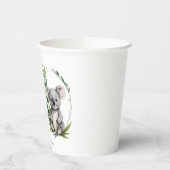 Niedliche Koala Bear Watercolor Green Baby Dusche Pappbecher (Links)