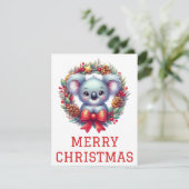 Niedliche Koala Bear Weihnachtskarte Feiertagskarte (Stehend Vorderseite)