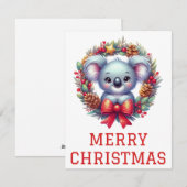 Niedliche Koala Bear Weihnachtskarte Feiertagskarte (Vorne/Hinten)