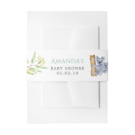 Niedliche Koala Bears Eucalyptus Verlasse Kinderdu Einladungsbanderole